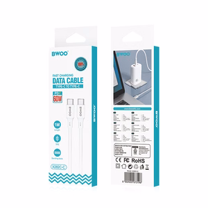BWOO Cable USB-C - USB-C 1m 60W ABS + TPE X282 C-C valge