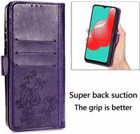 Ümbris Flower Book Samsung A556 A55 5G violet