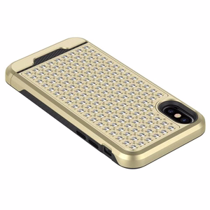 Zizo Star Diamond Hybrid ümbris seadmele iPhone X, kuldne ja must
