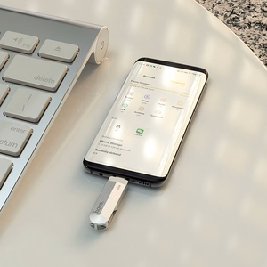 Pendrive 64GB USB 3.0 (USB A + USB C) Hoco UD10 silver