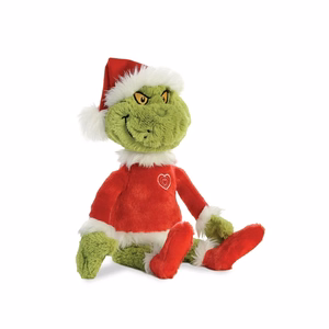 Grinch keskkonnahoidlik jõuluvana kostüümis plüüslelu, 43 cm
