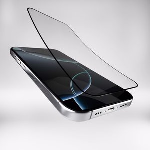 Puro Flexible Glass D3O Hübriidklaas with Must Frame jaoks iPhone 16 Pro