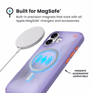 Speck Presidio Lux Grip MagSafe ümbris seadmele iPhone 17, Purple Fade / Magic Purple / New Poppy värvitoonis