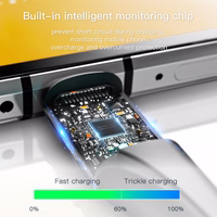USB Kaabel Essager "Rous" Must "Lightning" 100cm LED indikaatoriga