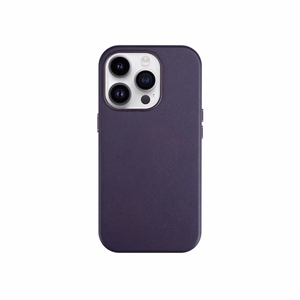Кожаный чехол Mag Apple iPhone 16 Plus тёмно-фиолетовый