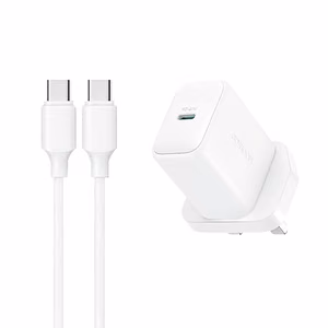 Joyroom JR-TCF20 PD 20W Wall Laadija (UK Plug) with 1m USB-C Kaabel - valge