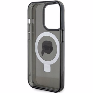 Karl Lagerfeld KLHMP15XHMRSKHK iPhone 15 Pro Max 6.7" чёрный/чёрный жёсткий чехол Ring Stand Karl Head MagSafe
