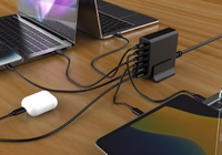 Gembird TA-UC-2A4C-PD75-01-BK mobile device charger Universal must AC Fast charging Indoor