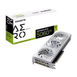 GIGABYTE GeForce RTX 5060 Ti AERO OC 8G Videokaart - 8GB GDDR7, 128bit, PCI-E 5.0, 2647MHz Core Clock, 3 x DisplayPort, 1 x HDMI, GV-N506TAERO OC-8GD