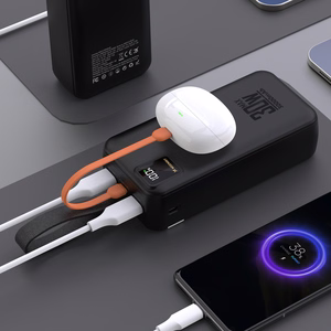 Wozinsky W8-W 30000 mAh 30W akupank, 2x USB-A, USB-C, taskulambiga, must