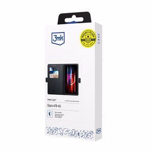 3mk Wallet Case rahakotitüüpi ümbris Oppo A78 4G - must