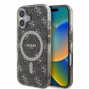 Guess IML 4G Background MagSafe iPhone 16 Plus Ümbris - Brown