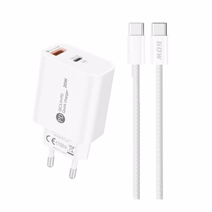 A6MaxL 20W USB-A USB-C wall laadija koos USB-C - USB-C 1m kaabel - valge