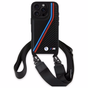 BMW M Edition Carbon Tricolor Lines & Strap Ümbris jaoks iPhone 16 Pro - must