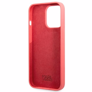 Karl Lagerfeldi silikoonist plaadikott iPhone 13 Pro / iPhone 13 jaoks - fuksiatoon