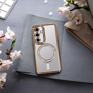 Bling Magsafe Ümbris jaoks Samsung Galaxy S25 FE kuldne
