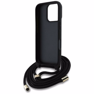Чехол Guess для iPhone 16 Pro GUHCP16LP4GMGCRK (CBDY PU 4G Big Logo W/Cord Strap) чёрный