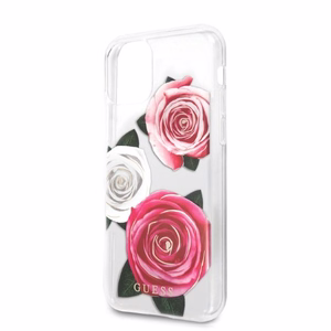 Guess GUHCN58ROSTRT iPhone 11 Pro прозрачный жёсткий чехол Flower Desire Pink & White Rose