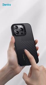 Benks Montage Magnetic Armor Pro Kevlar Ümbris Metal Frame 600D+1500D (MF65) jaoks Iphone 16 Pro must (Camera Control Button)