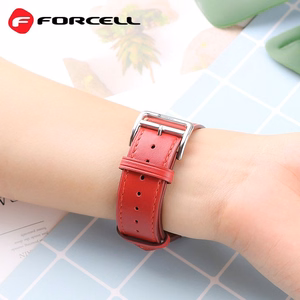 Strap to Apple Watch Forcell F-Design FA20 holes eco-friendly leather 42 / 44 / 45 / 49 mm red