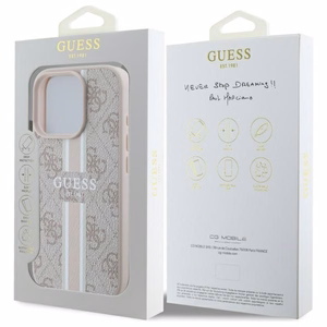 Guess 4G Printed Stripes MagSafe Ümbris jaoks iPhone 16 Pro Max - Roosa