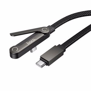 Cable with bracket USB C to USB C PD 60W Hoco 1,2 m U150 Exquisite black
