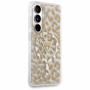 Guess ümbris IML Leopard Print Triangle MagSafe for Samsung Galaxy S26 pruun