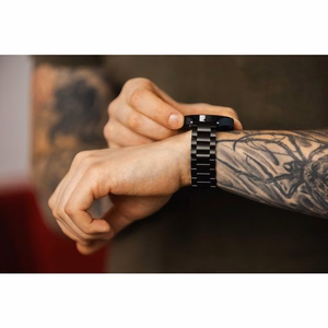 Strap to Samsung Galaxy Watch Forcell F-Design FS06 steel clasp 22 mm must