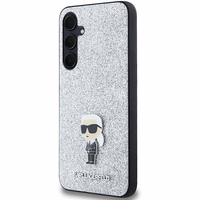 Karl Lagerfeld Fixed Glitter Ikonik Logo Metal Pin ümbris jaoks Samsung Galaxy A35 - hõbedane
