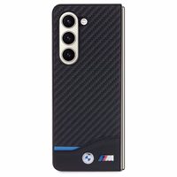 BMW Leather Carbon ümbris jaoks Samsung Galaxy Z Fold 5 - must