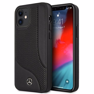 Mercedes Leather Perforated Area чехол для iPhone 12 mini - чёрный