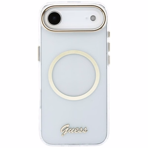 Guess IML Script Metal MagSafe Ümbris for iPhone Air - Clear