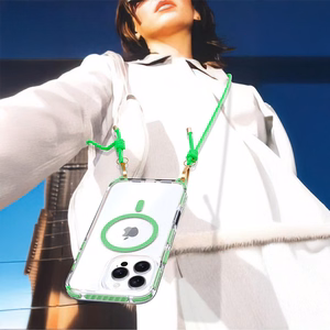 Tel Protect Strap Clear Ümbris jaoks Iphone 15 roheline