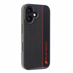 Audi Carbon Fiber Stripe Ümbris jaoks iPhone 16 6.1" - must