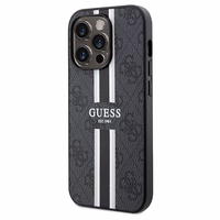 Guess 4G Printed Stripes MagSafe ümbris jaoks iPhone 15 Pro Max - must