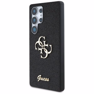 Guess Fixed Glitter Big 4G Metal Logo ümbris jaoks Samsung Galaxy S25 Ultra must