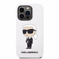 Karl Lagerfeld KLHCP14LSNIKBCH iPhone 14 Pro 6.1" hardcase valge/valge Silicone Ikonik