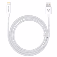 Blavec Kaabel Candy braided - USB to Lightning - 2,4A 2 metres Apple CarPlay (CCA-UL24W20) valge