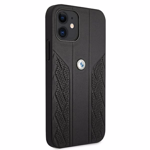 BMW Кожаный чехол Curve Perforate для iPhone 12 mini - чёрный