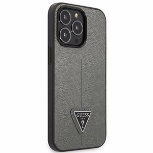 Guess Saffiano Triangle Logo ümbris jaoks iPhone 13 Pro Max 6.7" - hõbedane