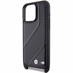 BMW M Edition Carbon Stripe & Strap ümbris jaoks iPhone 15 Pro - must