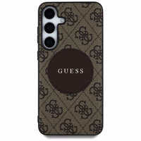 Guess 4G Round Patch Classic Logo MagSafe Ümbris jaoks Samsung Galaxy S25 Plus Brown