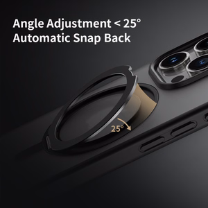 Rock Вращающаяся Подставка Soft Touch Series магнитная для Iphone 16 Pro золотая