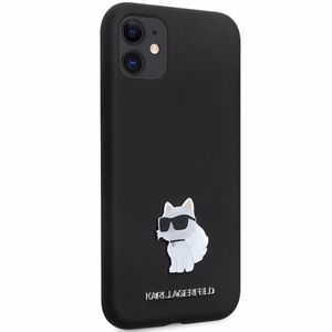 Karl Lagerfeld KLHCN61SMHCNPK ümbris jaoks iPhone 11 / Xr - must Silicone C Metal Pin