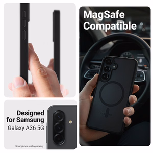 Crong Hybrid Matte Magnetic MagSafe ümbris seadmele Samsung Galaxy A36 / A37, must