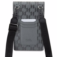 KARL LAGERFELD universal bag jaoks mobile KLWBSAKHPKG (Saffiano Mono Ikonik) hõbedane