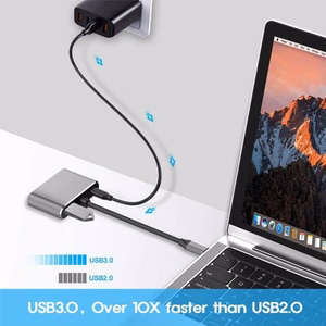 Reach USB-C jaotur: PD + HDMI + VGA + USB 3.0