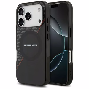 Mercedes AMG IML Double Layer Rhombs ümbris seadmele iPhone 18 Pro / 17 Pro, MagSafe-ühilduv – must ja punane