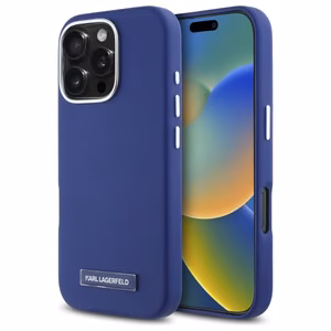 Karl Lagerfeld FW Metal Plate MagSafe iPhone 16 Pro Ümbris - sinine
