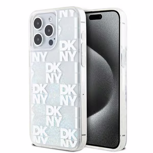 DKNY Liquid Glitter Multilogo ümbris jaoks iPhone 15 Pro Max - valge